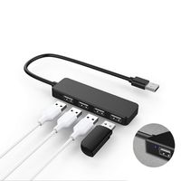 Kindes 4 in 1 Durable Practical 4 USB Ports USB Hub with LED Indicator Light Hubs