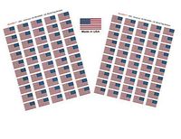 Made in USA! 100 Country Flag 1.5" x 1" Self Adhesive World Flag Scrapbook Stickers, Two Sheets of 50, 100 International Sticker Decal Flags Total (United States, Right Hand)
