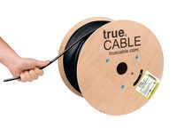Cat6A Shielded Plenum (CMP), 1000ft, Black, 23AWG Solid Bare Copper, 750MHz, ETL Listed, Overall Foil Shield (FTP), Bulk Ethernet Cable, trueCABLE