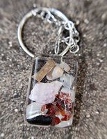 Hawaiian Healing Orgonite-Orgone Energy Pendant for Women's Health with Hematite, Garnet, Moonstone and Feldspar (Keychain)