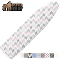 Gorilla Grip Reflective Silicone Ironing Board Cover, 15x54, Fits Large and Standard Boards, Pads Resist Scorching and Staining, Elastic Edge Covers, Thick Padding, No Fasteners Needed, Houndstooth