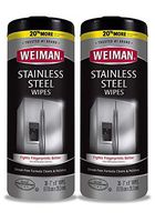 Weiman Stainless Steel Cleaning Wipes [2 Pack] Removes Fingerprints, Residue, Water Marks and Grease From Appliances - Works Great on Refrigerators, Dishwashers, Ovens, Grills and More