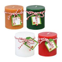 Luminessence Christmas Holiday-Scented Pillar Candles Balsam, Deck the Halls, Spiced Gingerbread, and Peppermint Cream with FREE GIFT TAGS!