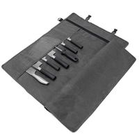 Chef's Knife Roll, Roll Up Knife Bag, Multifunctional 11 Pockets Knife Carrying Case,Travel Knife Carrier Holder,Large Capacity/Durable Waxed Canvas/Ultralight Cultery Knife Protectors (Grey)