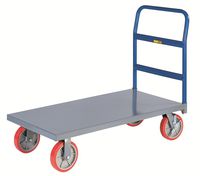 Little Giant NBB-2448-8PYBK 12-Gauge Steel Heavy-Duty Platform Truck with 8" Polyurethane Non-Marking Tread Casters, 3600 lbs Capacity, 48" Length x 24" Width
