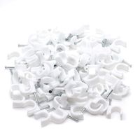 LICTOP Round 3/8" (10 mm) Cable Wire Clips Nail-in Cable Clips Management Wire Cord Tie Holder for RG6 RG59 CAT5 CAT6 RJ45,Pack of 200