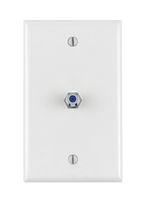 Leviton 40539-MW Midsize Video Wall Jack, F Connector, White