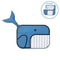UnnFiko Super Cute Clownfish AirPods Pro Case, 3D Cartoon Soft Silicone Protective AirPods 3 Stand Cover (Blue Whale, AirPods Pro)