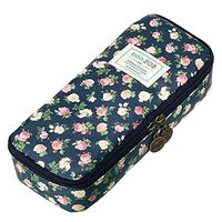 Jishipin Pencil Case, Pencil Pouch Multifunction Pen Holder Storage Organizer Bag Makeup Pouch with Double Zipper for Students Stationery (Color : Blue)