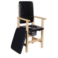 LGZW Solid Wood Commode Chair,Disabled Walker Anti-Slip Elderly Mobile Shower Chair, Pregnant Woman Toilet Stool Walker with Backrest and Handrail (Color : B)