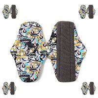 Aks Yue Reusable Sanitary Napkin Pads, Panty Lining with a Wet Bag, high-Flow Night-Washing Menstrual Sanitary Napkins (Pack of 5)