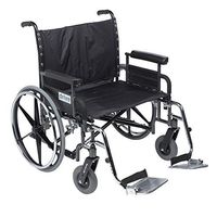 Drive Medical Deluxe Sentra Heavy Duty Extra-Extra-Wide Wheelchair, Detachable Full Arms/Swing Away Foot Rests, Black