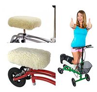 Universal Knee Walker Pad Cover，Knee Scooter Cushion Cover, Synthetic Faux Plush Sheepskin, Beige