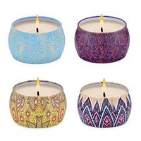 PerHomeAid Scented Candles Jasmine,Lotus,Lilac Blossoms & French Lavender,Natural Soy Wax Portable Travel Tin Candle,4-Pack