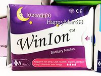 WinIon Anion Sanitary Napkins Overnight Pad (7 Packs x 8 Pads) by Winalite Love Moon