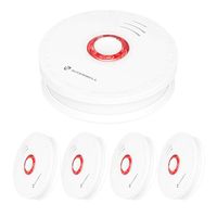 SITERWELL UL217 Photoelectric Smoke Alarm Detector 9V Battery Operated 4 Pack Big Test Button & Low battery Signal(GS528A)