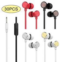 YOOKIE Wholesale Earphones with Microphone Noise Isolating In-ear Earbuds In Bulk Mixed Color 30Pcs Stereo Sound Headphones for Kids School (Pack of 30)