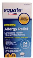 Equate Non-Drowsy 24-Hour Allergy Relief, Loratadine 10mg, 45ct