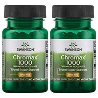Swanson Chromax 1000 Chromium Picolinate 1,000 mcg 60 Veg Caps 2 Pack