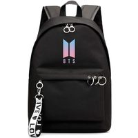 Hosston Kpop BTS Bangtan Boys Backpack Unisex Casual Schoolbag Laptop Bag College Bag Travel Rucksack Nice Gift for A.R.M.Y(Black 08-BTS)