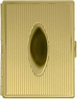 Gold Oval Compact (9 Kings) Metal-Plated Cigarette Case & Stash Box