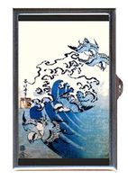 Japanese Woodblock Waves Birds Decorative Pill Box