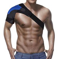 1pc Shoulder Stability Brace with Pad for Ice Pack- Light and Breathable Shoulder Support Wrap for Rotator Cuff, Dislocated AC Joint, Shoulder Pain, Shoulder Compression Sleeve (Blue, Right)