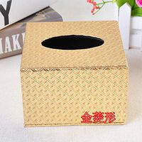 T-ZJHC Creative Napkin Tray Hotel European Small Napkin Tray Square Tray Paper Towel Box, Gold Diamond, 12 12 8.5