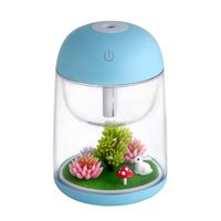 Putars Humidifier Essential Oil Diffuser, Mini Portable Multifunction 180ml Humidifier USB Landscape Lamp Essential Oil Diffuser Night Light Decoration for Travel Office Desk Blue