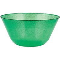 Creative Converting 325477 Green Glitter Plastic Bowl, 11", Multi-color