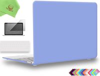 UESWILL 3in1 Smooth Matte Hard Shell Case Cover for MacBook 12 inch with Retina Display (Model: A1534) + Clear Keyboard Cover and Screen Protector, Serenity Blue