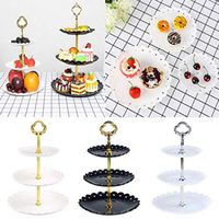 Zippem Fruit Plate Three-layer Snack Rack Living Room Wedding Cake Candy Fruit Tray Tie Racks