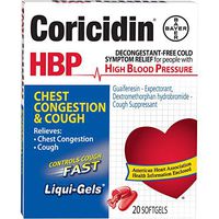 Coricidin HBP Chest Congestion & Cough Liqui-Gels 20 Liqui-Gels (Pack of 5)