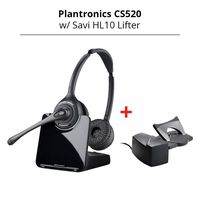 Plantronics CS520 Binaural Wireless Headset System with Savi HL10 Lifter (Straight Plug)
