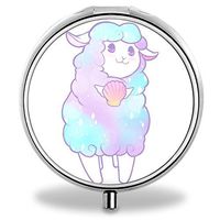 Sheep Pill Case, Round Stainless Drug Organizer Container Medicine Cover for Pocket Daily&Weekly