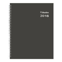 Blueline 2016 Dura Globe Weekly Planner, Twin-Wire, Black Hard Cover, 11" x 8.5" (C225.41T-16)