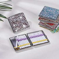 Elecrelive Pink Metal Cigarette Case Holds 20 Regular Cigarettes Double Sided Shiny Cigarette Diamonds Holder Capacity Cigarette Box Cigaret Box for Men & Women