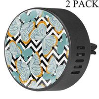 Butterflies With Orange-Edged Wings 2 PCS Car Essential Oil Diffuser Vent Clip Car Aromatherapy Diffuser, White Musk