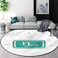 RUGSMAT Zodiac Capricorn Modern Machine Washable Round Bath Mat,Bicolor Sign Home Decor Foor Carpet Round-71
