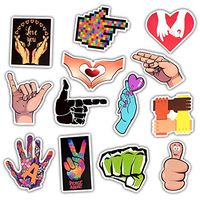 Trendy Stickers for Laptop Water Bottle Skateboard Guitar-Cute Waterproof Aesthetic Funny Vinyl Finger Stickers for Teens 50pcs