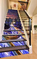 3D Night Cityscape 705 Stair Risers Decoration Photo Mural Vinyl Decal Wallpaper Murals Wallpaper Mural US Lemon (13x H:18cm x W:94cm (7"x37"))