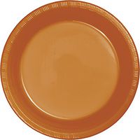 Creative Converting 324811 Touch of Color 240 Count Dessert Plastic Plates, Pumpkin Spice