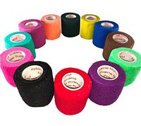 2 Inch Vet Wrap Tape Self Adhesive Medical Bandage Free Bonus Rolls (Assorted Colors) (10 Pack Plus 2 Free Rolls) Self Adherent Cohesive First Aid Sport Flex Ankle Knee Sprains and Swelling