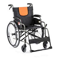 HWZLOIK Wheelchair，Wheelchair Folding Lightweight Old-Fashioned Double-Brake Elderly Scooter Elderly Helper Trolley, Stainless Steel