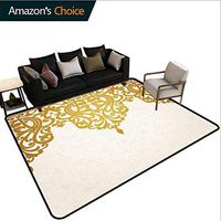 Bigdatastore Antique Sports Runner Rugs, Victorian Style Medieval Motifs with Classic Baroque Oriental Shapes Print, Durable Rugs - Living, Dinning, Office, Rooms & Bedrrom, Hallway Carpet(2'x 3')