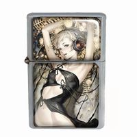 Wind Proof Dual Torch Refillable Lighter Anime Design-008