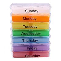 WellieSTR 3 Pieces Wholesale Weekly Medicine Storage 7 Day Tablet Pill Sorter Organizer Box Holder Container