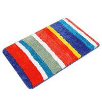 super1798 Home Striped Pattern Bathroom Door Mat Floor Carpet Non-skid Water Absorption Decor Multi-Color