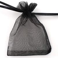 ATCG 50pcs 6x9 Inches Drawstring Organza Pouches Wedding Party Favor Gift Candy Bags (Black)