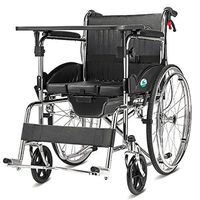 Shower Chair Mobile Commode Wheelchair, Bedside Toilet Chair with Brakes, Away Footrests, for Handicap, Elderly, Injured and Disabled